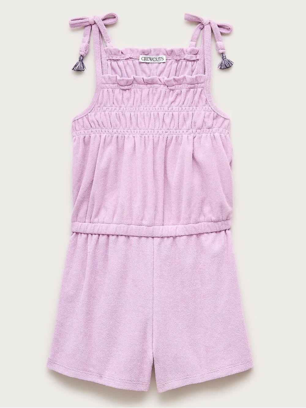 Crewcuts NWT Girls Lavender Terry Tie-Shoulder Romper Swim Coverup. Size 12